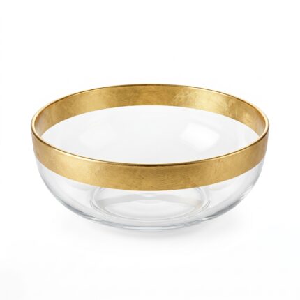 Gold - rimmed glass plate - طبق زجاج