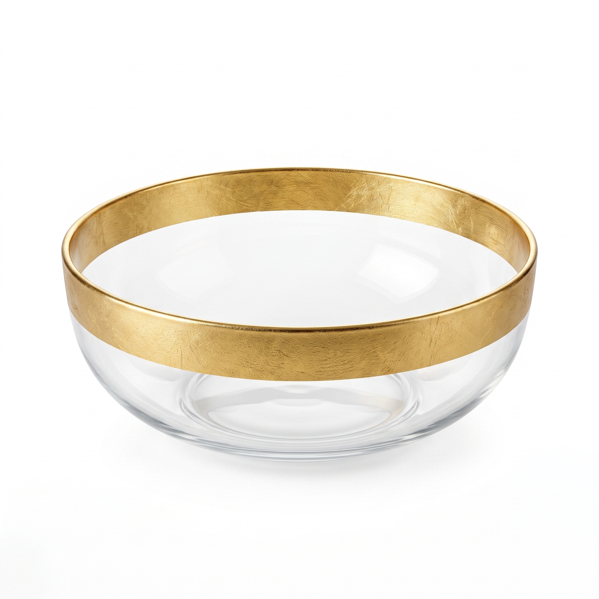 8 Gold - rimmed glass plate - طبق زجاج - الصورة 1
